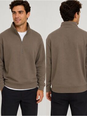 lululemon athletica Men's Half-Zip Mock Neck Pullover - Taupe